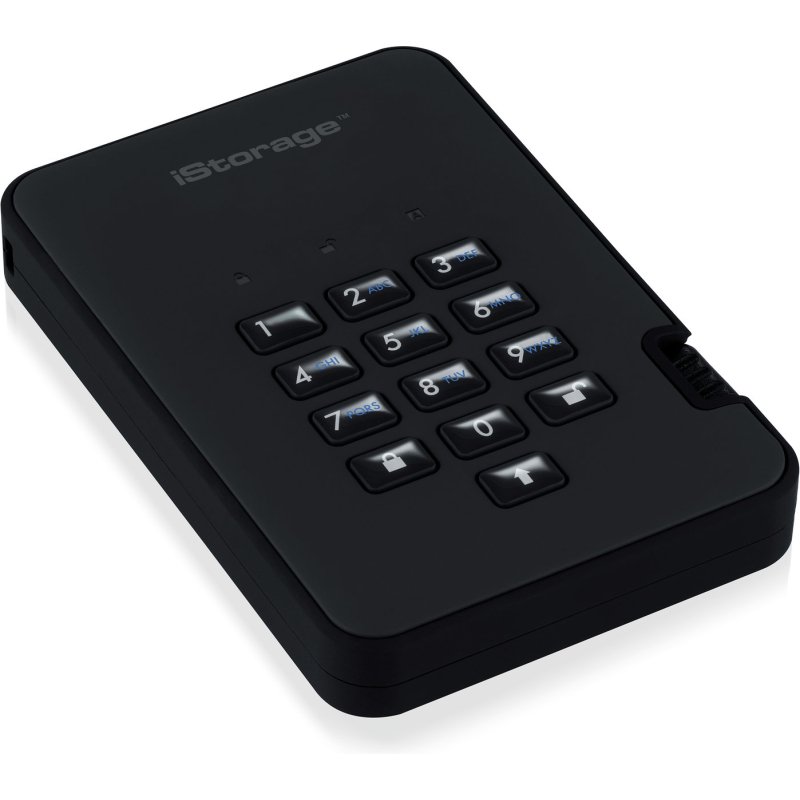 iStorage diskAshur2 256-bit 5TB USB 3.2 secure encrypted hard drive - Black IS-DA2-256-5000-B