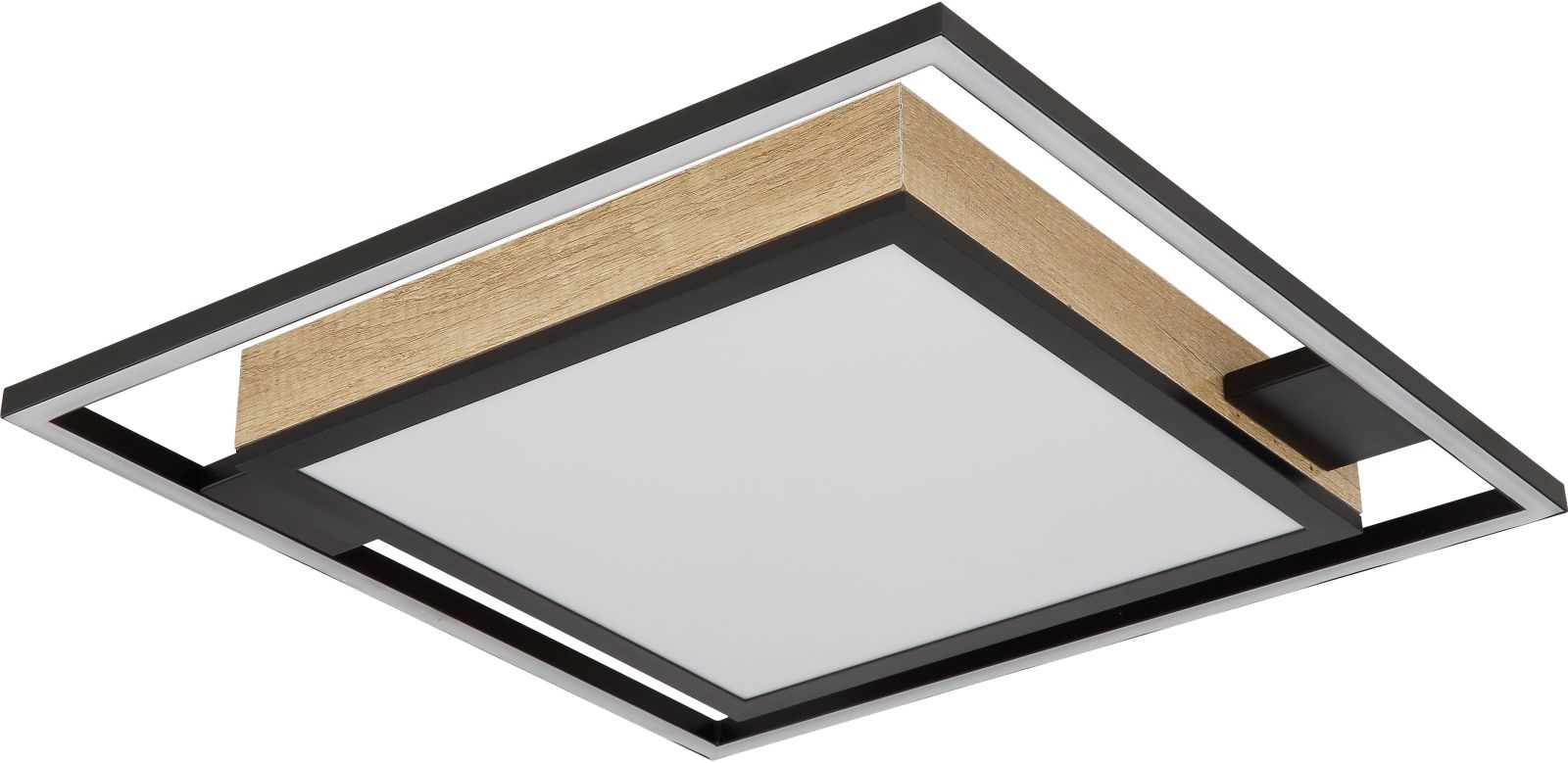 LED-Deckenleuchte - schwarz-Holzoptik - 40 cm