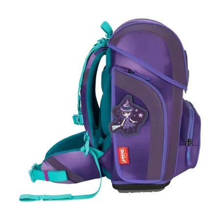 Scout Schulranzen-Set Genius Exklusiv Superflash Purple Magic, 4-teilig