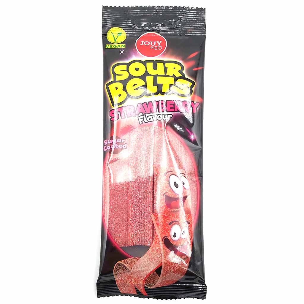 Jouy&Co Fruchtgummi Sour Belts Erdbeergeschmack 12x160g = 1920g MHD:12.6.25