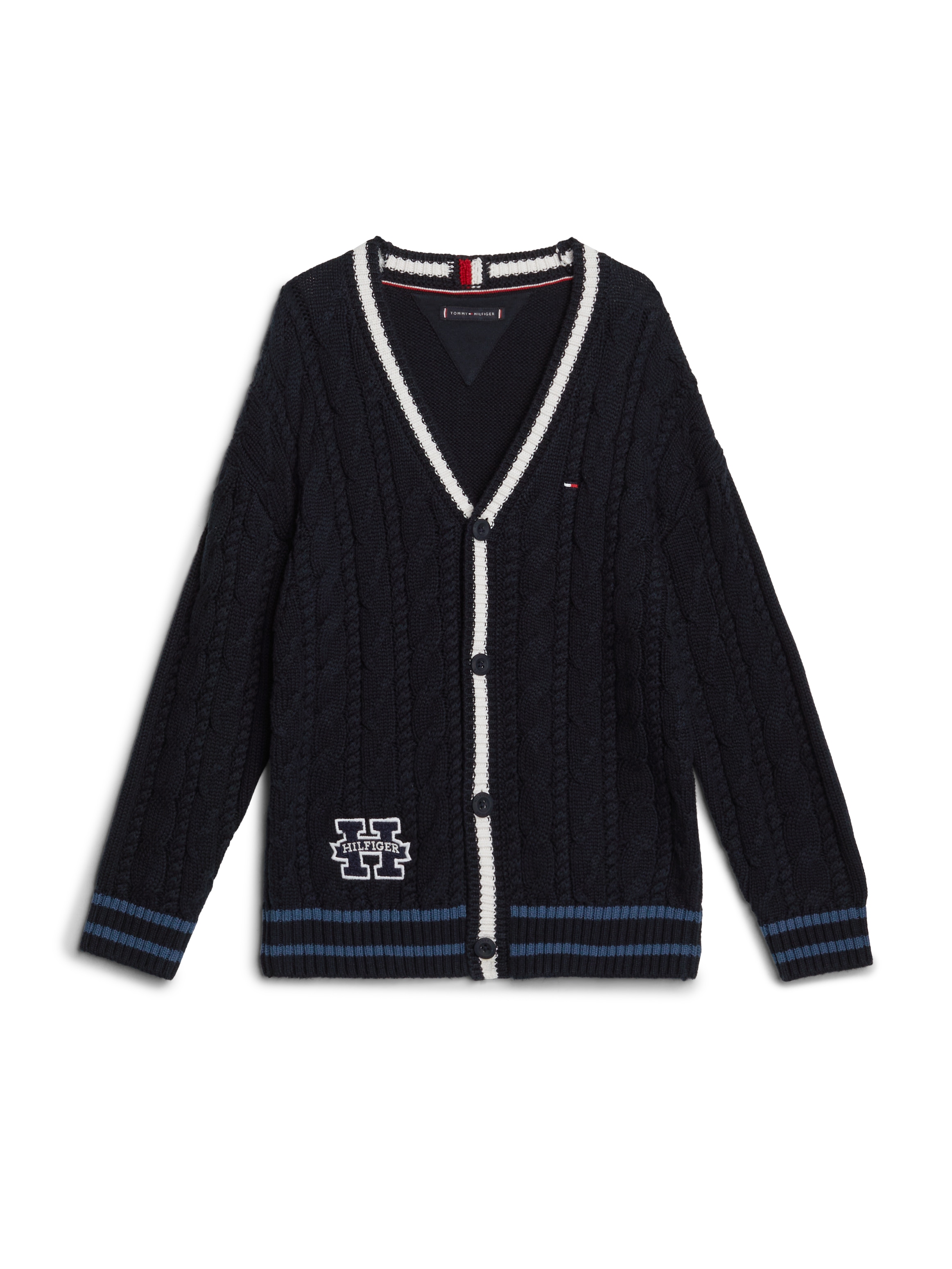 Tommy Hilfiger Strickjacke »H CARDIGAN SWEATER« Kinder bis 16 Jahre mit Logopatch