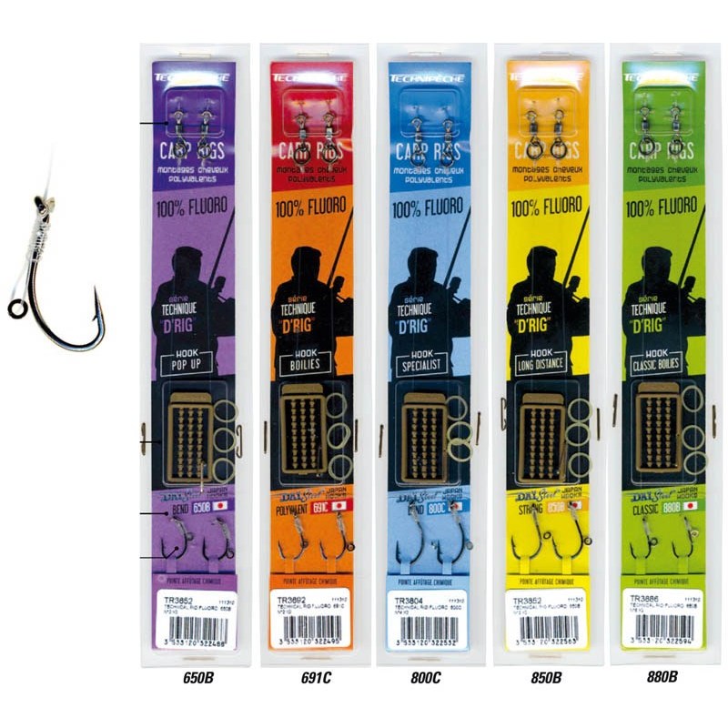 Bas De Ligne Monte Technipêche Technical Rigs Fluorocarbone D-Rig - Par 2