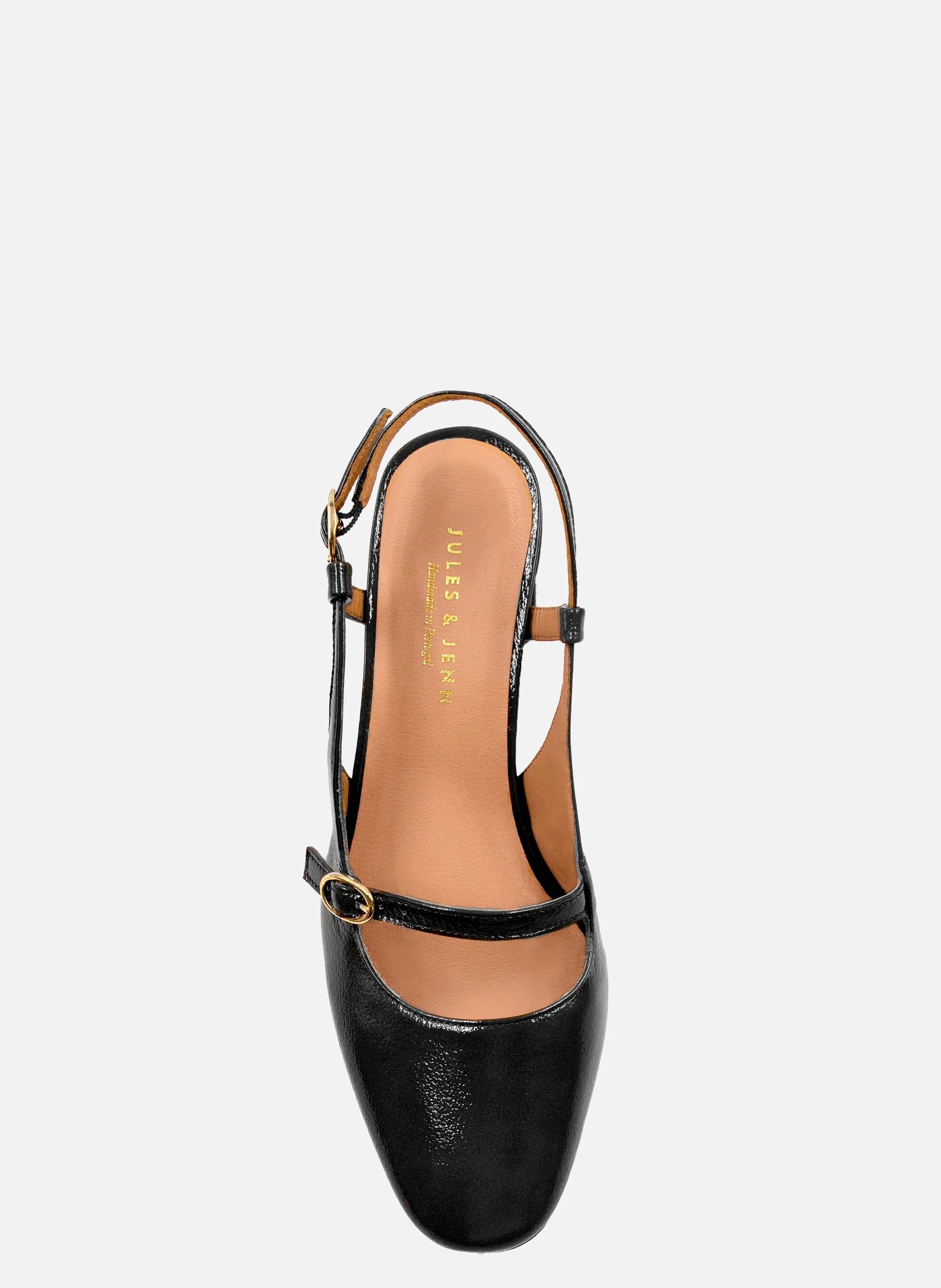 Escarpins slingback cuir vernis | Noir