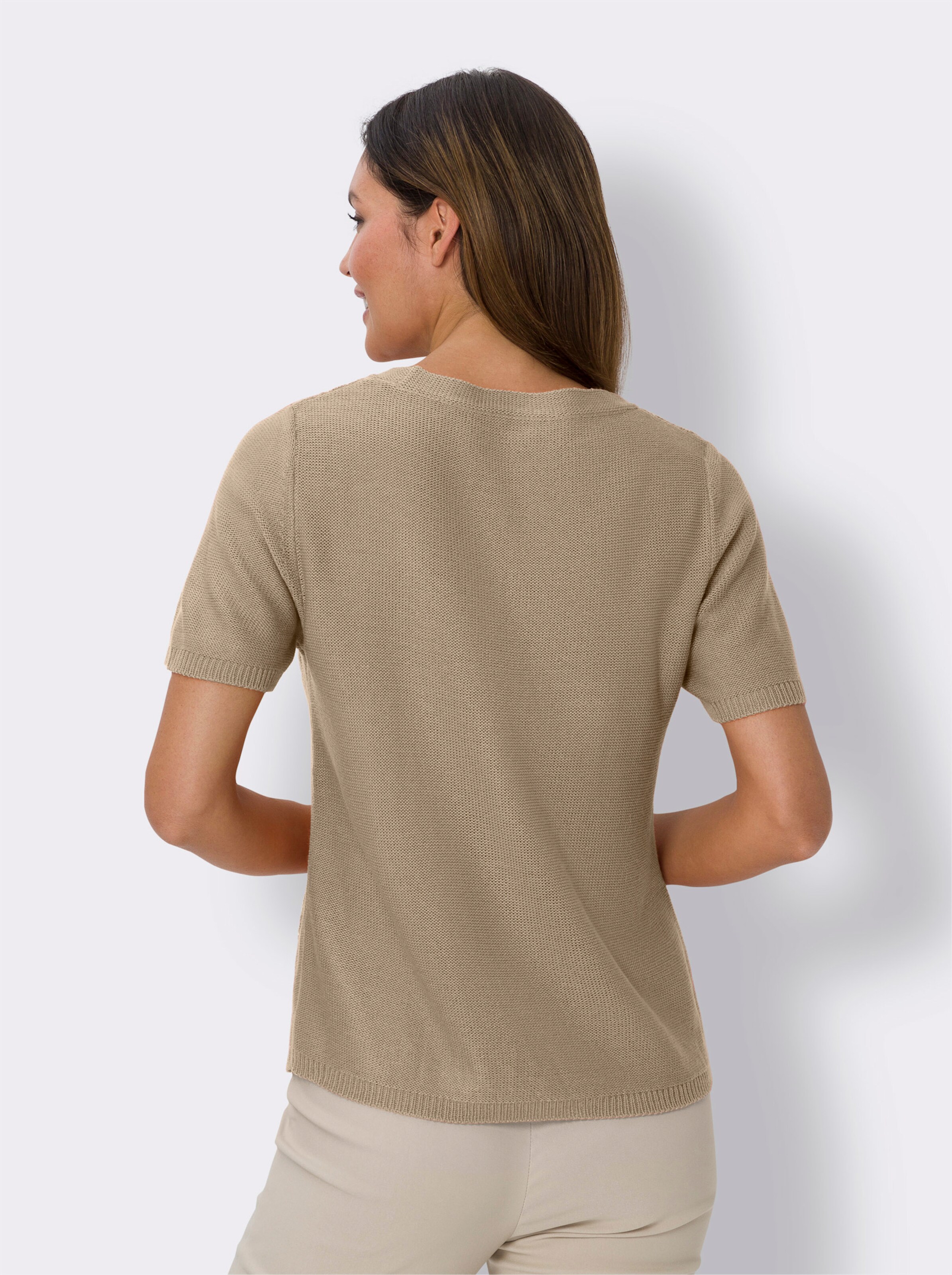 Kurzarmpullover mit Ajour-Muster