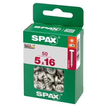 Spax schroef bolkop wirox 5x16 mm 50 stuks