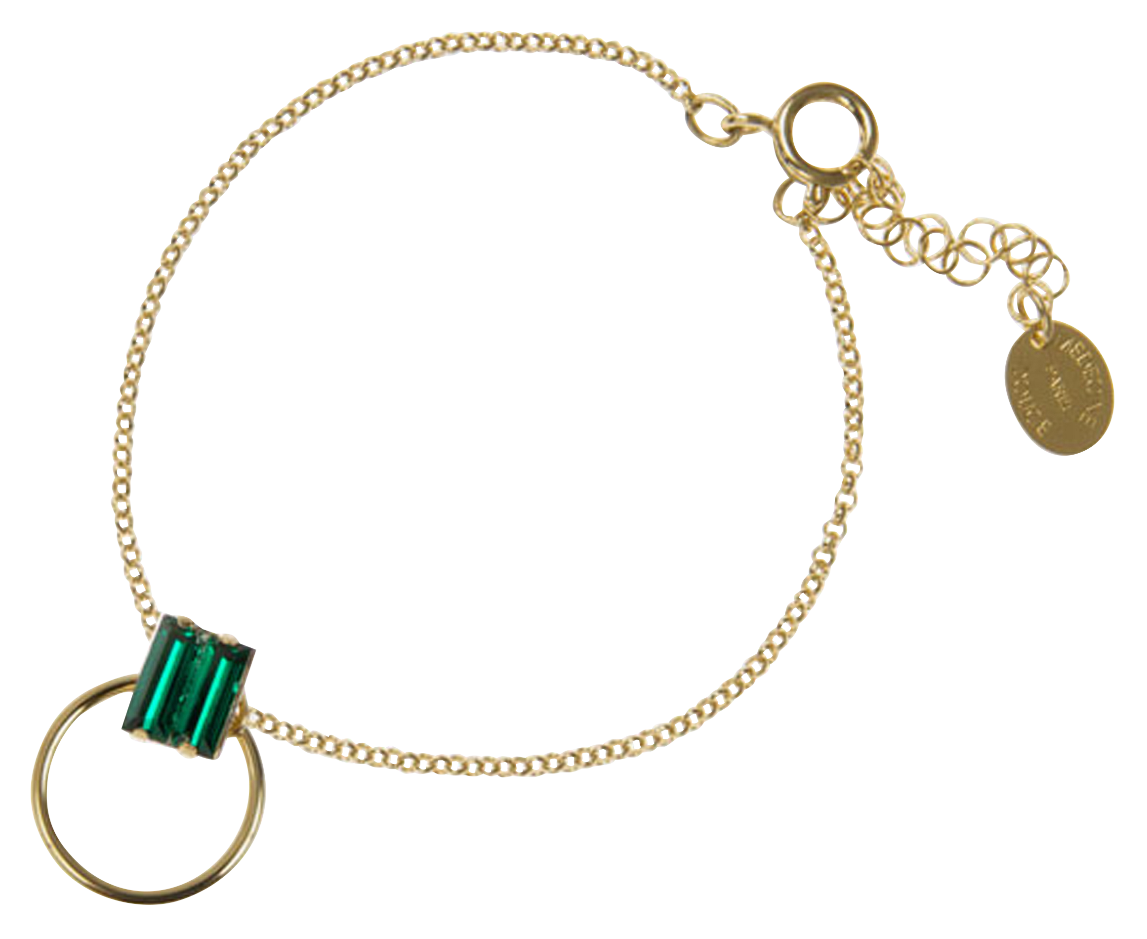 ZAZIE - Bracelet en laiton doré | Vert