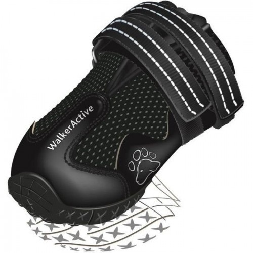 Botas de borracha pretas para cães Trixie Walk Active