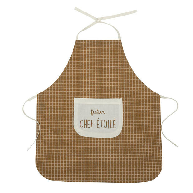 Tablier de cuisine enduit carreaux - Cassonade - BB&CO