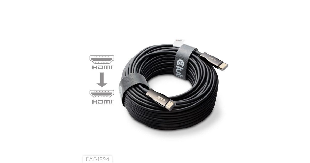 Club 3DHDMI Hybrid AOC Cable 8K60Hz/4K120Hz, 100 m kabel  (Zwart)