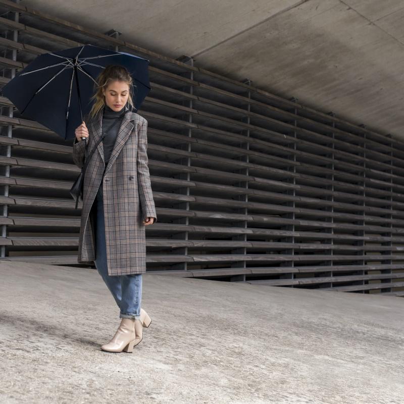 Senz° Mini Automatic Opvouwbare Storm Paraplu Zwart Reflective