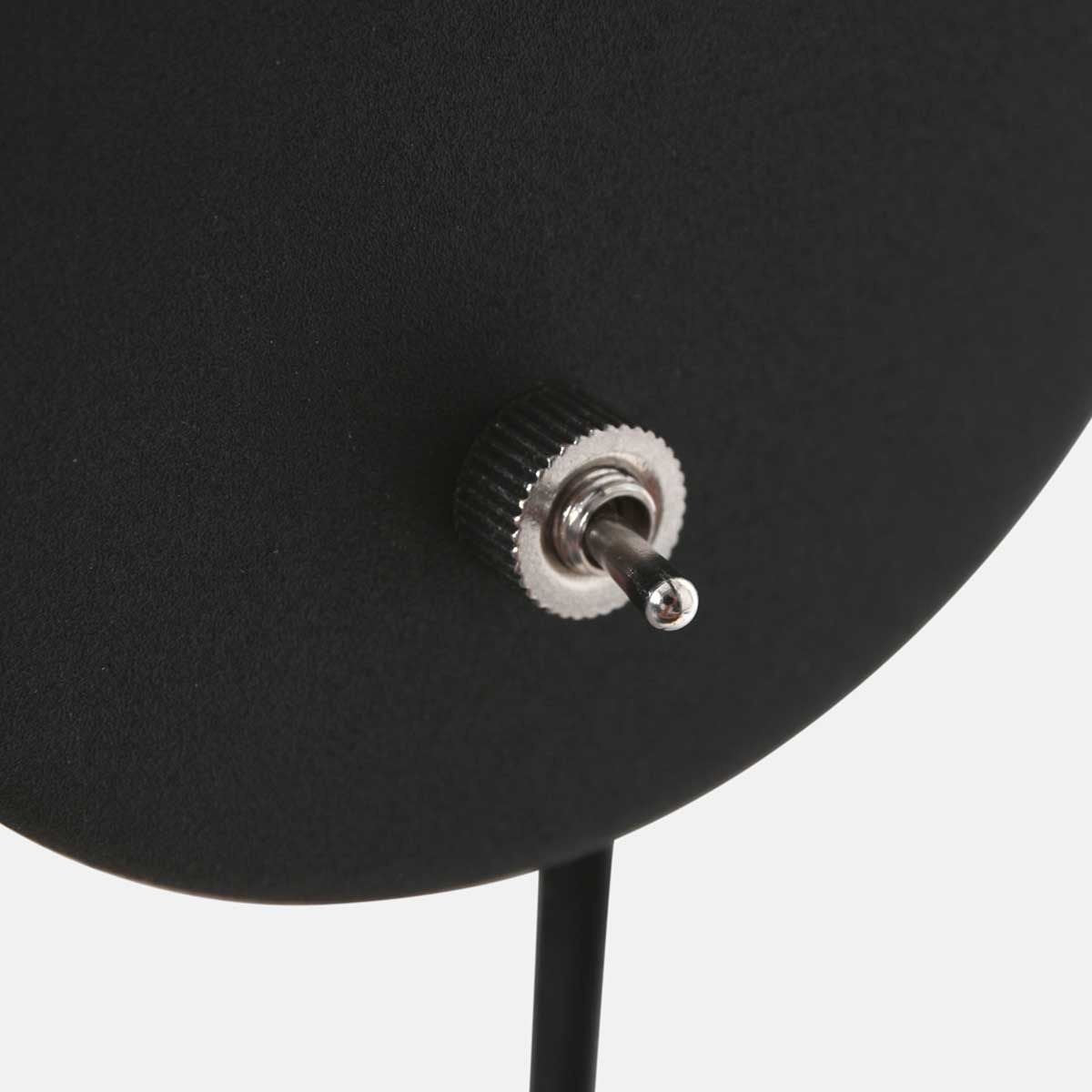 Mexlite - wandlamp - Upround - zwart - metaal staal - bedlampje -