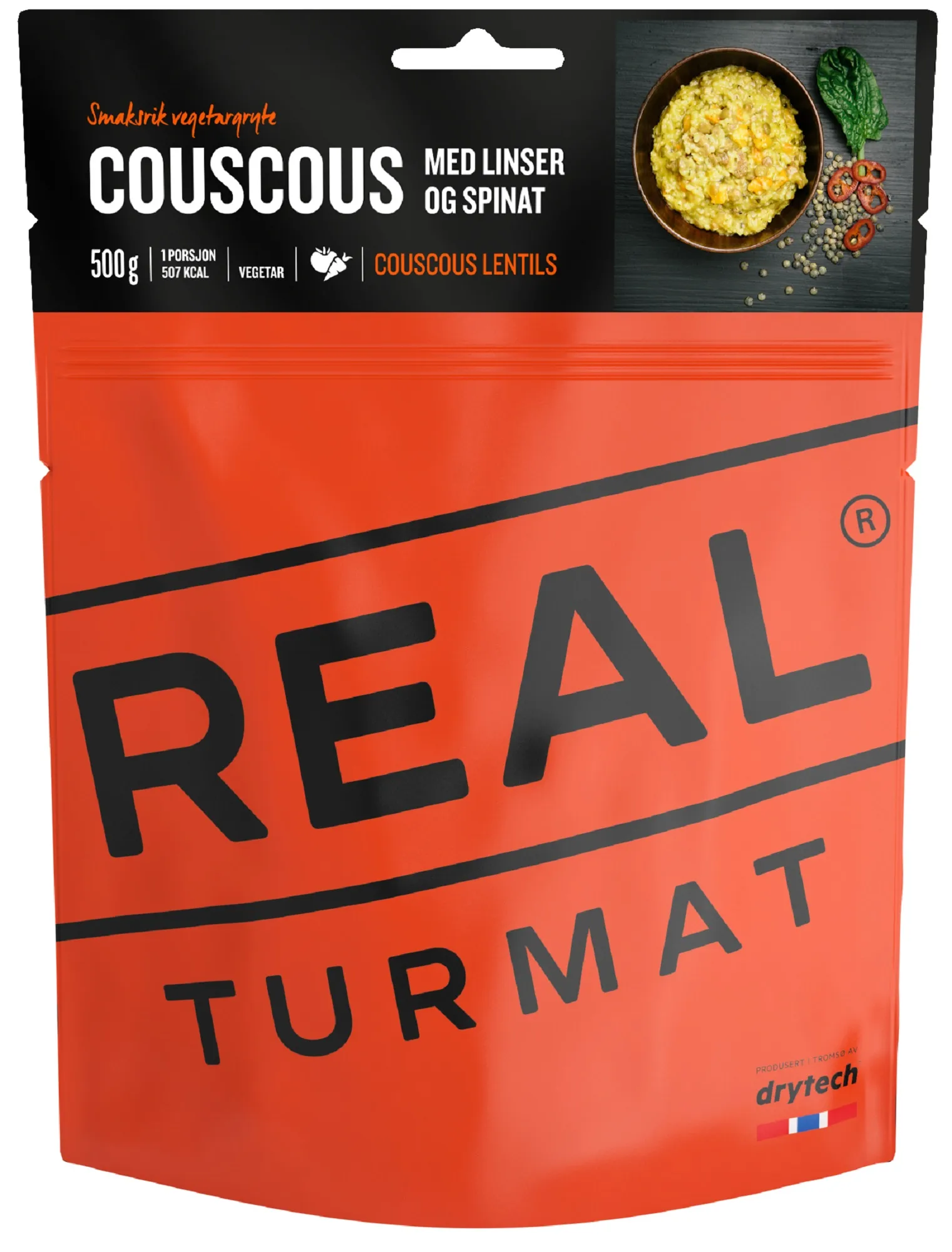 Real Turmat Couscous Med Linser Og Lime (Vegetar) 500g