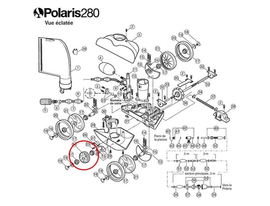 POLARIS - Petite roue dentelée blanche de rechange pour 280 - c16