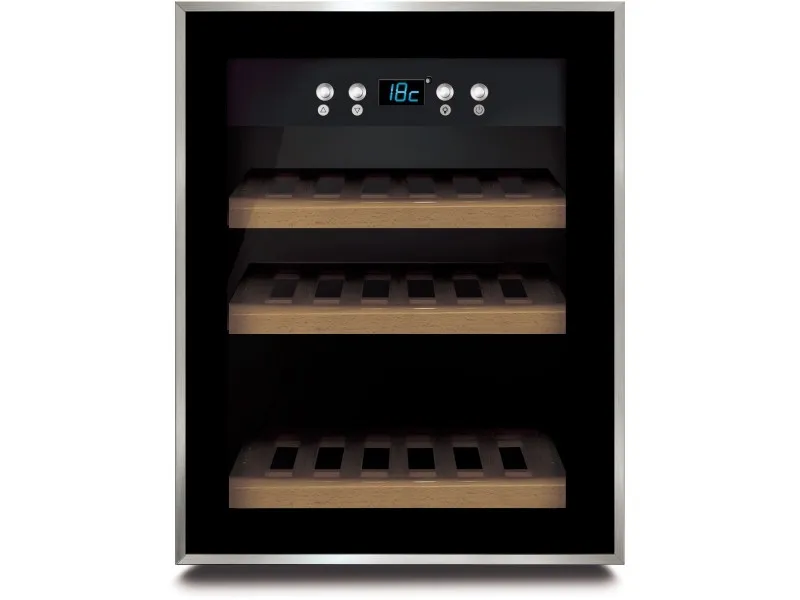 Caso WineSafe 12, Fritstående, 12 flaske(r), 80 W, F, Indvendig belysning, Sort