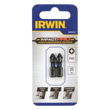 Irwin schroefbitimpact pro PH2 25 mm 2 stuks