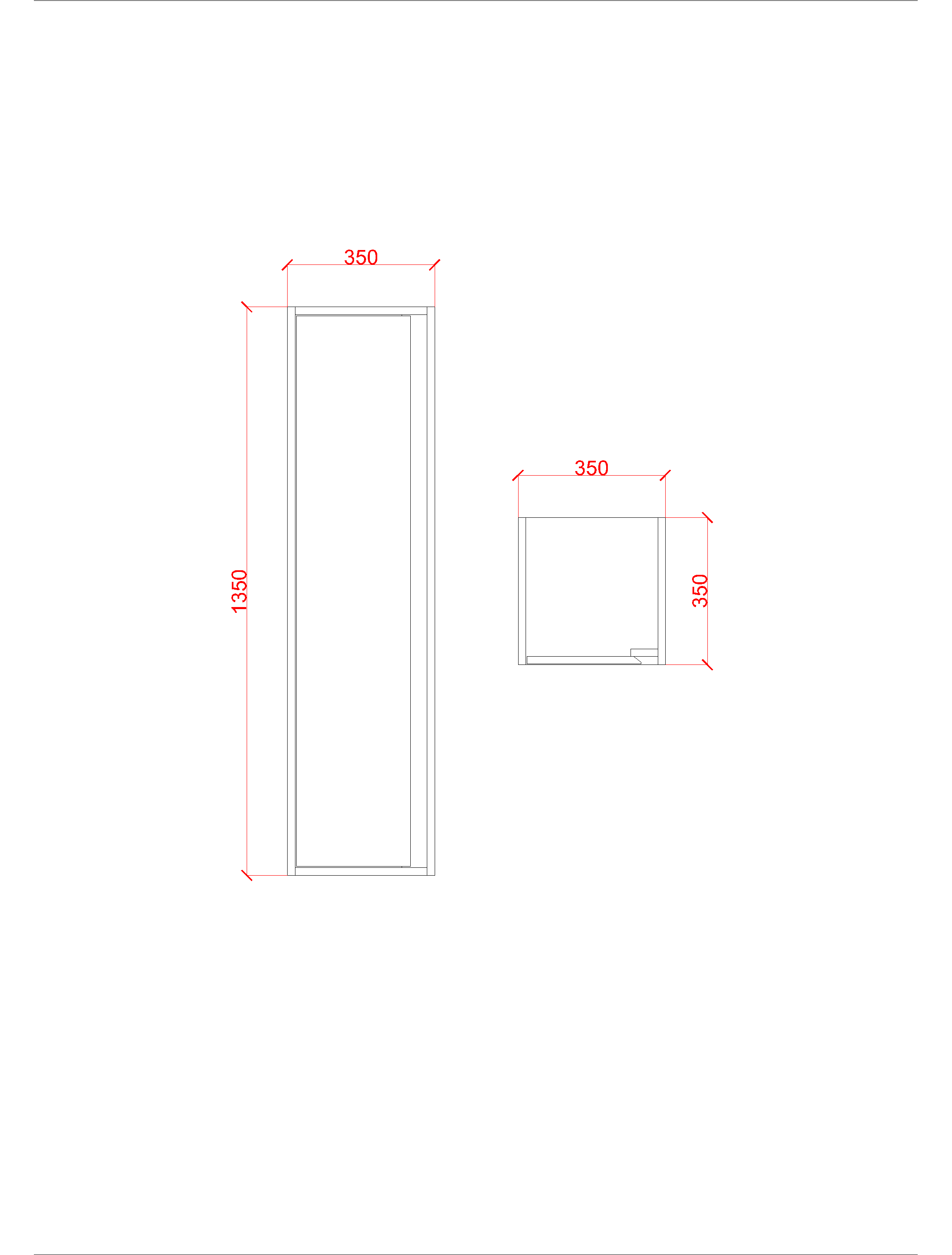 SCHADEMODEL: SaniGoods Sally Kolomkast 135cm Wit Glans