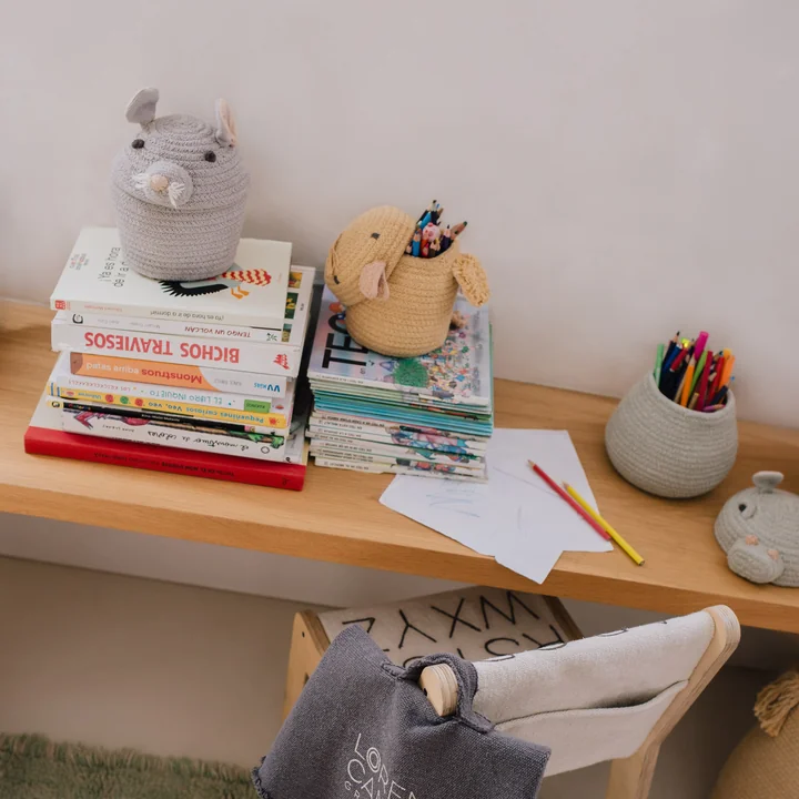 Lorena Canals - Spiel- und Aufbewahrungskorb, mini Rita the Rabbit, creme