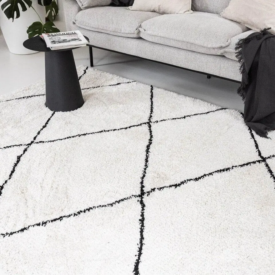 Interieur05 berber vloerkleed Nea wit/zwart - 330 x 240 cm