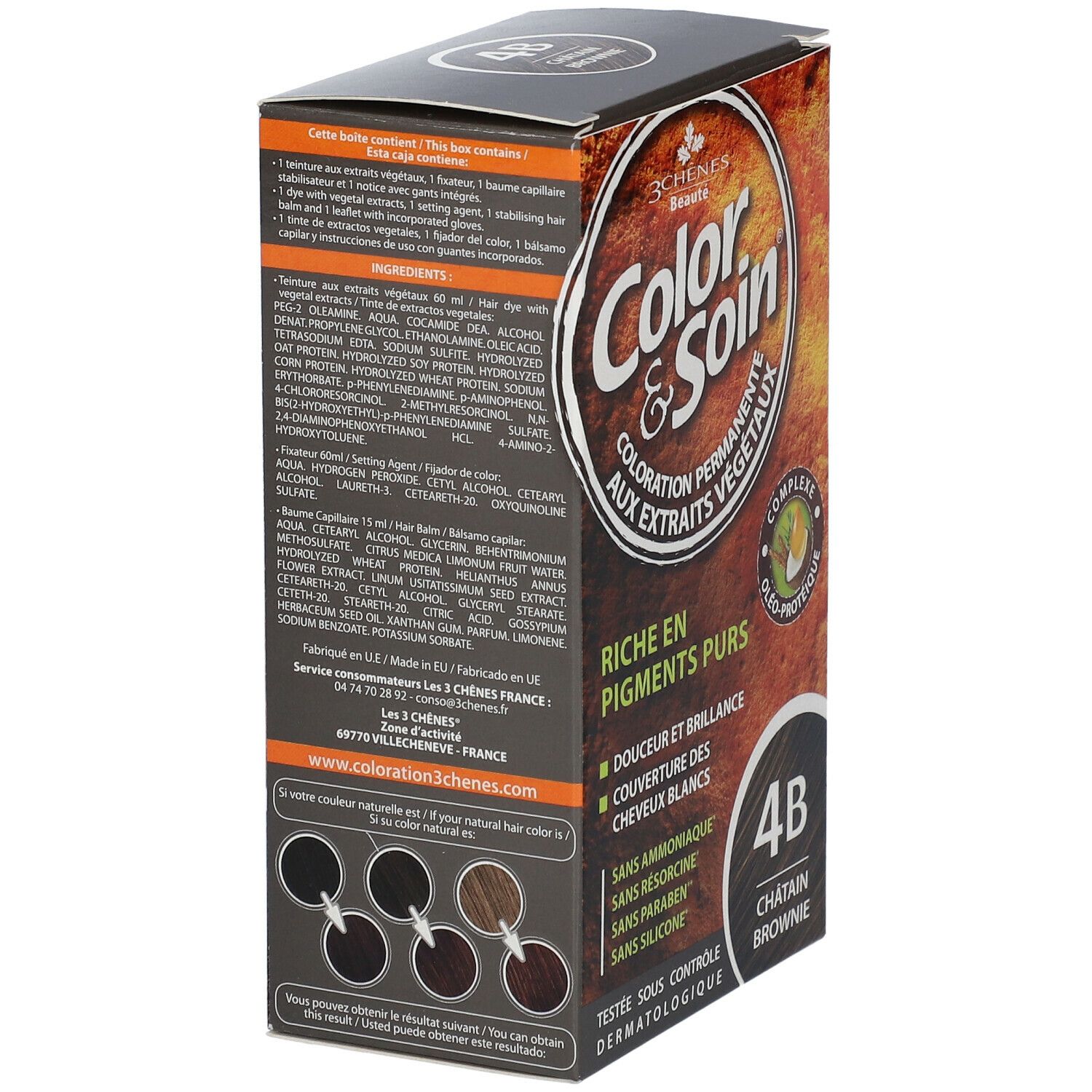Les 3 Chênes® Farbe & Pflege® 4B Kastanienbraun