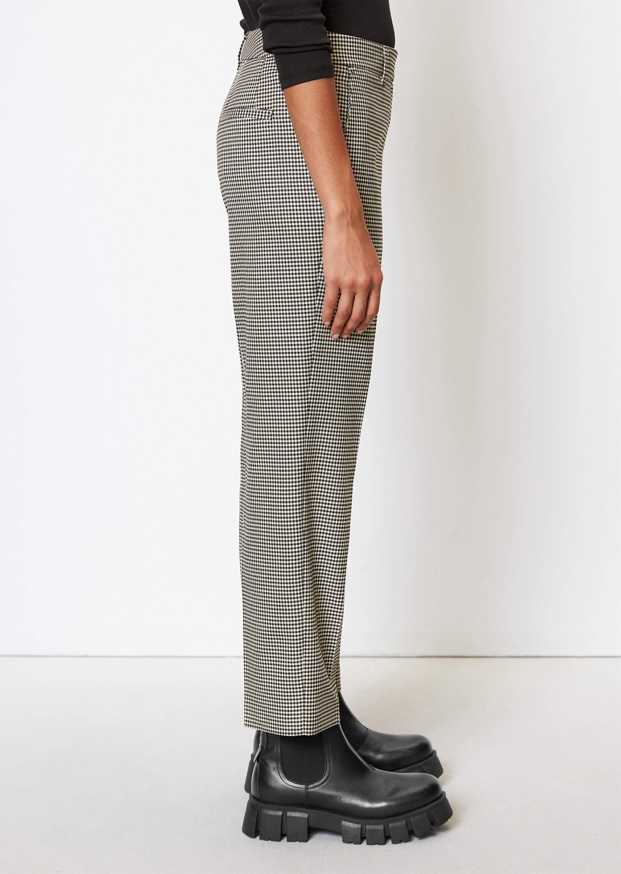 Zigarettenhose slim croopedmit Vichy-Karo