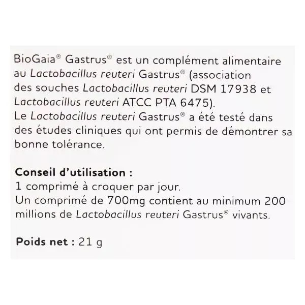 BioGaia Gastrus Sabor Mandarina 30 comprimidos