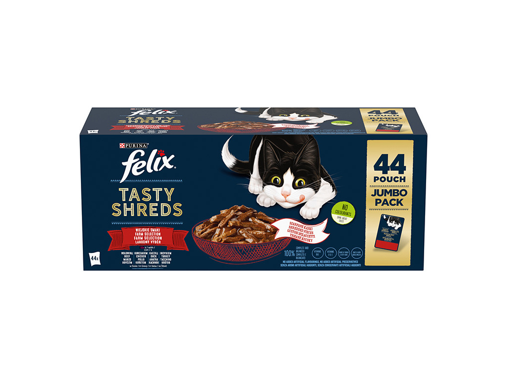COMIDA HÚMIDA GATO FELIX TASTY SHREDS 44X85G