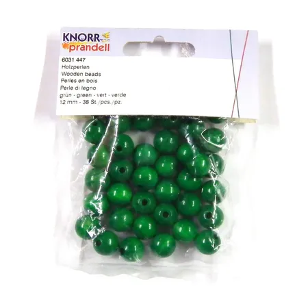 Knorr Prandell Holzperlen, 12mm, grün, 38 Stück