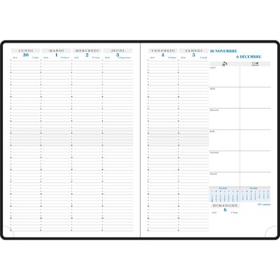 Agenda Volga Consultations - 1 semaine sur 2 pages - 21 x 29,7 cm - disponible dans différentes couleurs - Exacompta
