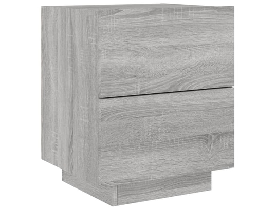VIDAXL - Armoire de chevet et lumières led sonoma gris bois d'ingénie...