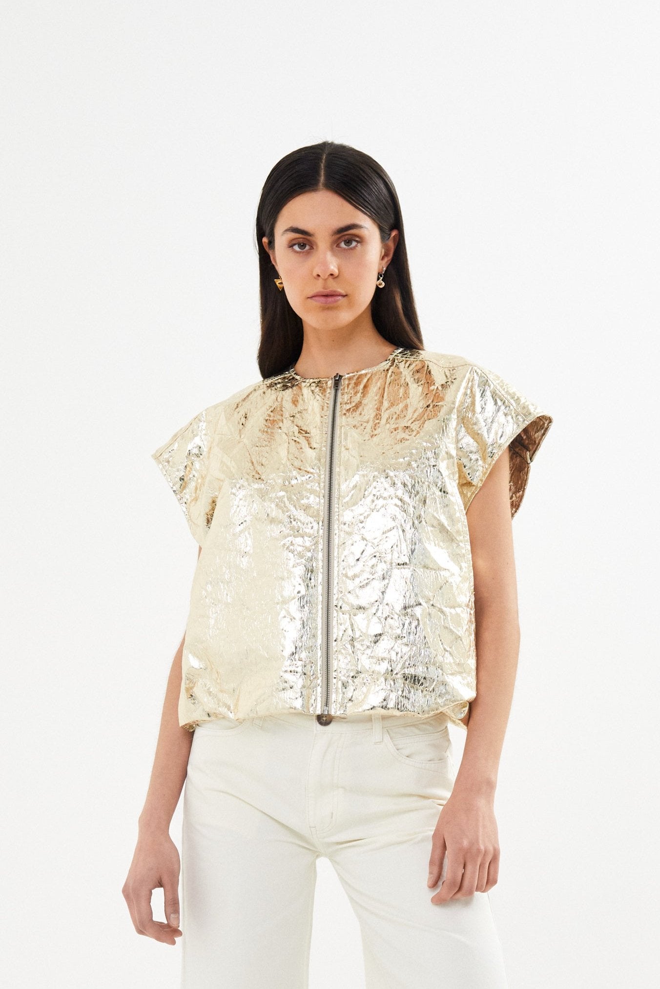 Rabens Saloner  Romy Cracked metal top - guldfarvet