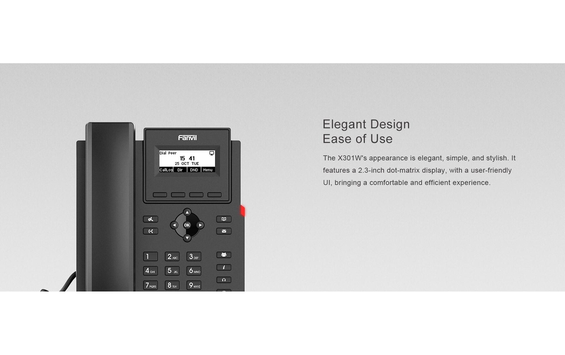 Tischtelefon X301W SchwarzX301W Wi-Fi IP-Telefon der Einstiegsklasse