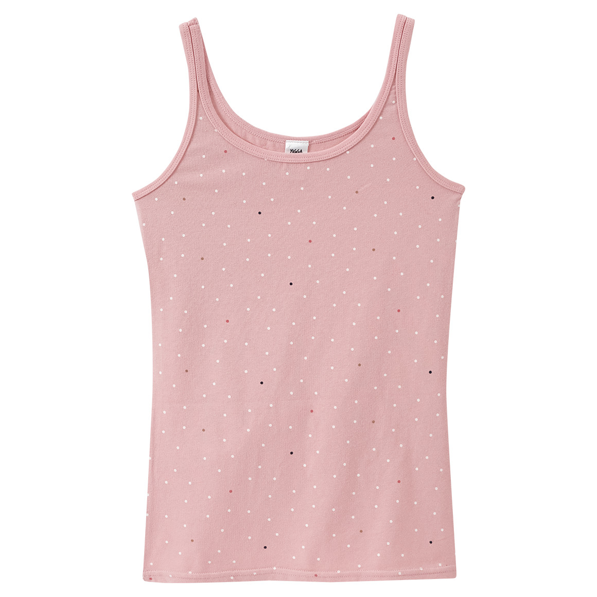 Yigga 2 Mädchen Unterhemden mit Punkte-Allover weiss / rosa
