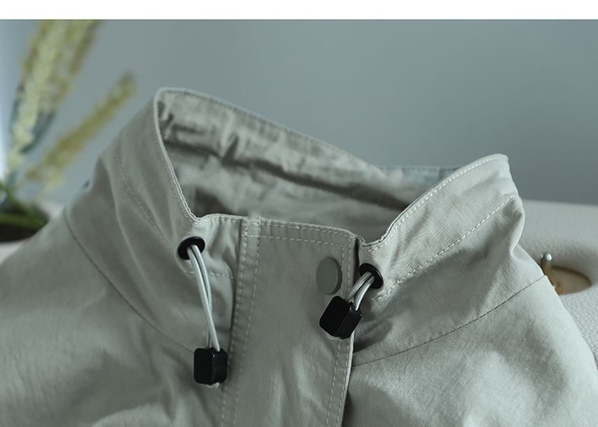 Cotton & Casual - Effen jack met opstaande kraag en rits