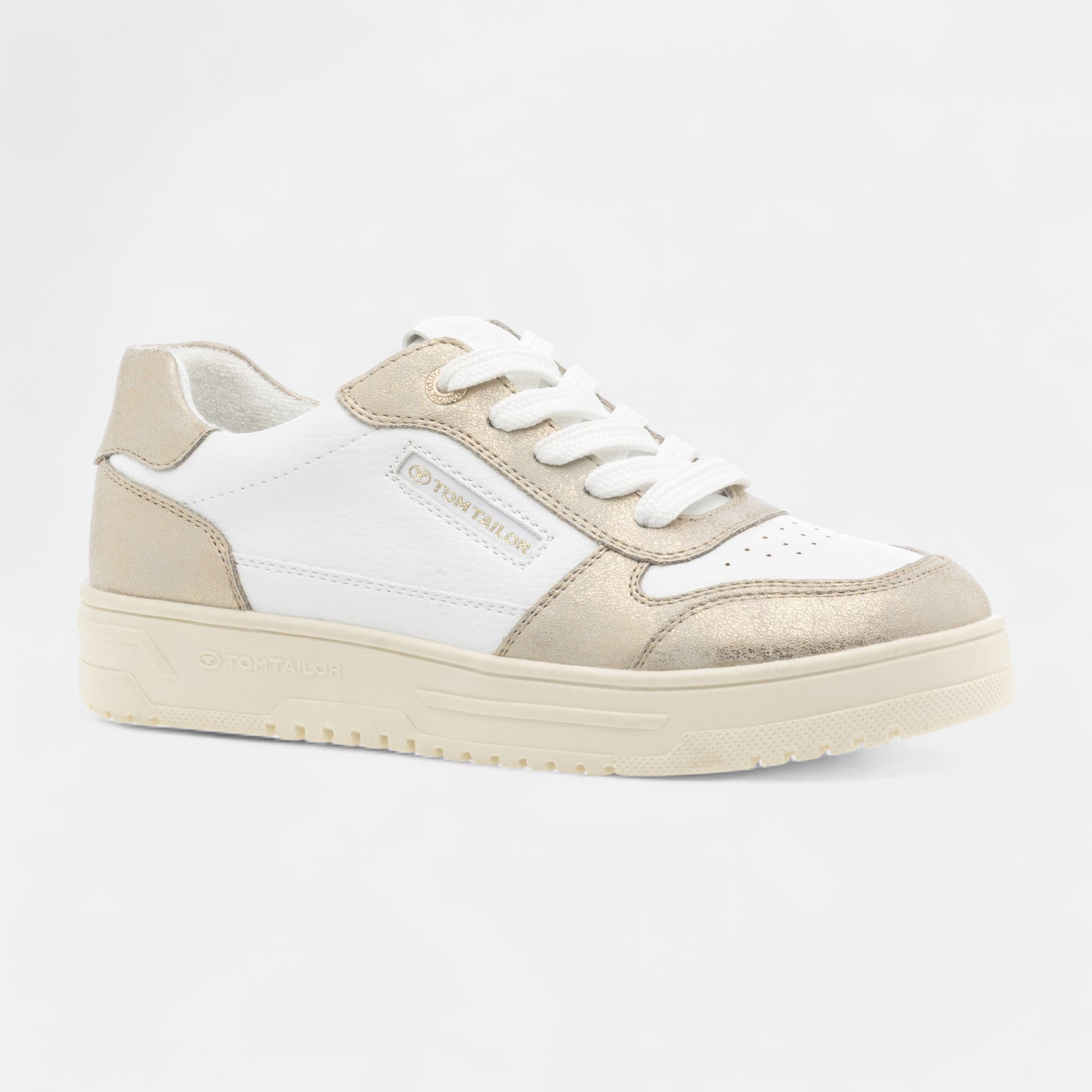 Baskets basses Femme blanc/or