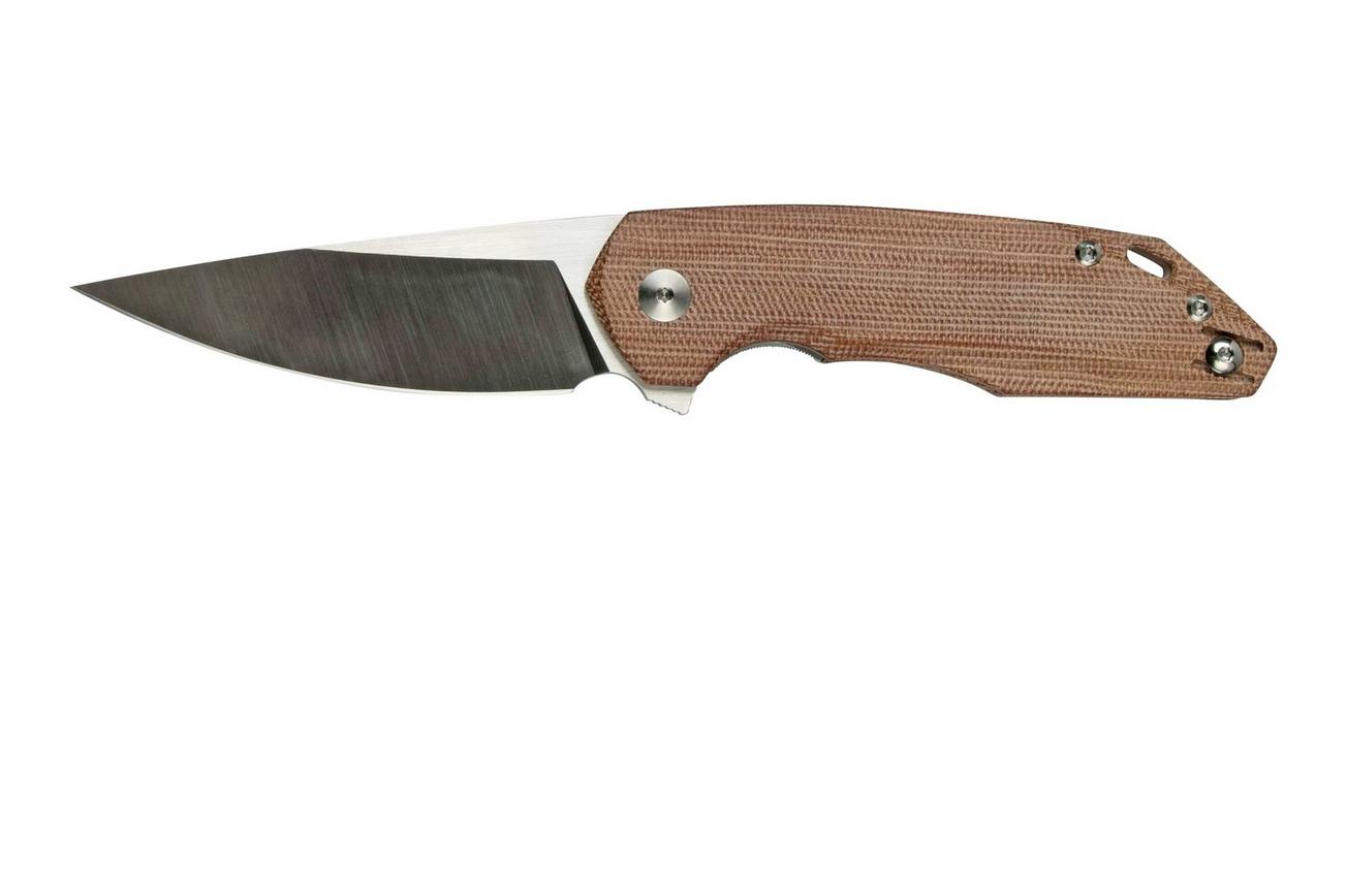 GiantMouse ACE Corta Natural Canvas Micarta zakmes, Ansø en Voxnaes design
