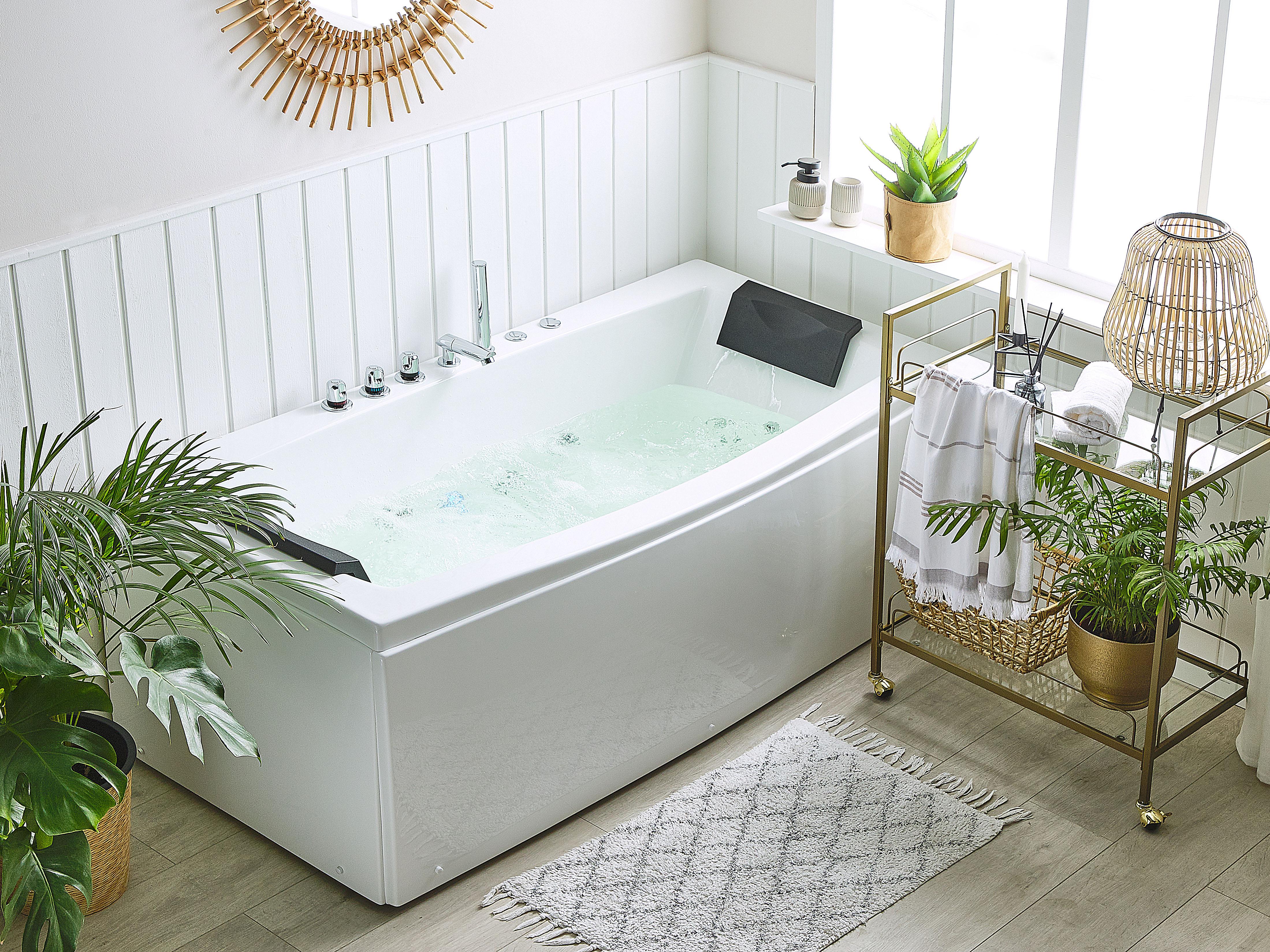 Hoek bubbelbad met LED MOOR 173 x 81 cm Wit
