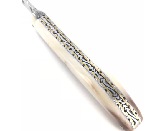 Laguiole Collection 12 cm - Plein Manche - Pointe de Corne Couteau de Poche Forge de Laguiole