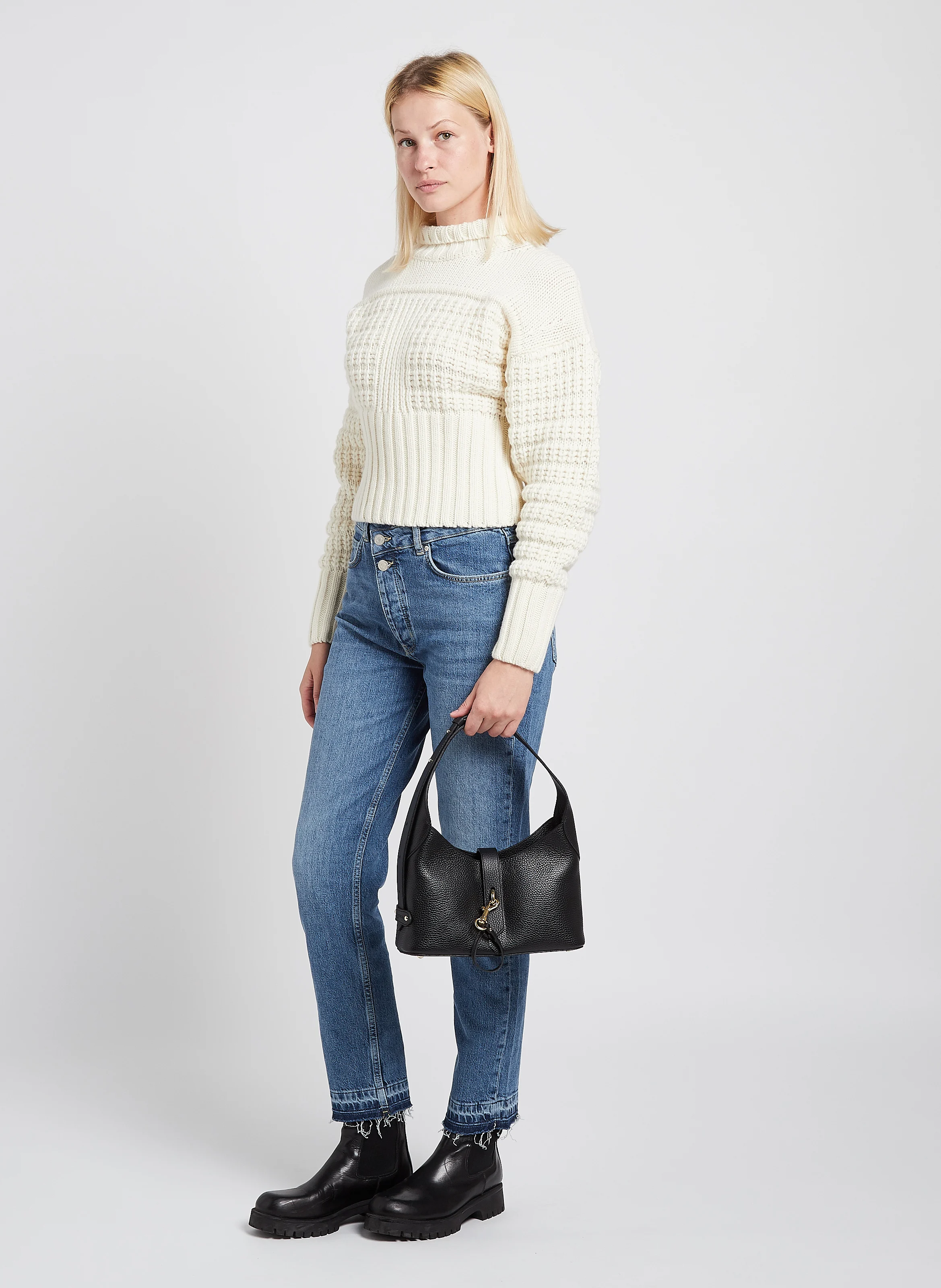 Sac épaule en cuir| Noir