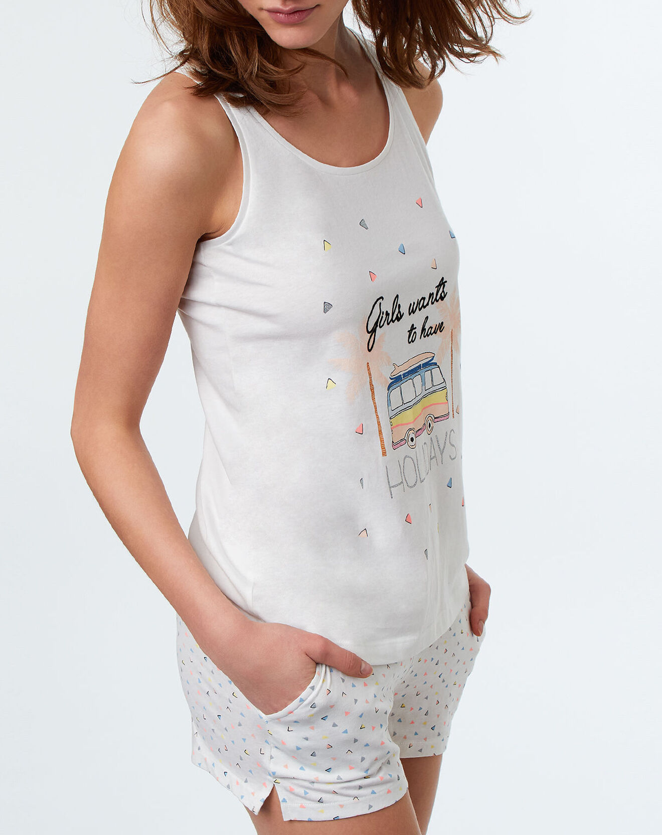 Etam Haut de pyjama Kimberley à motif écru