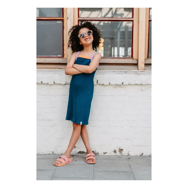 Bonnie & The Gang Robe Solene Coton Bio | Bleu Vert