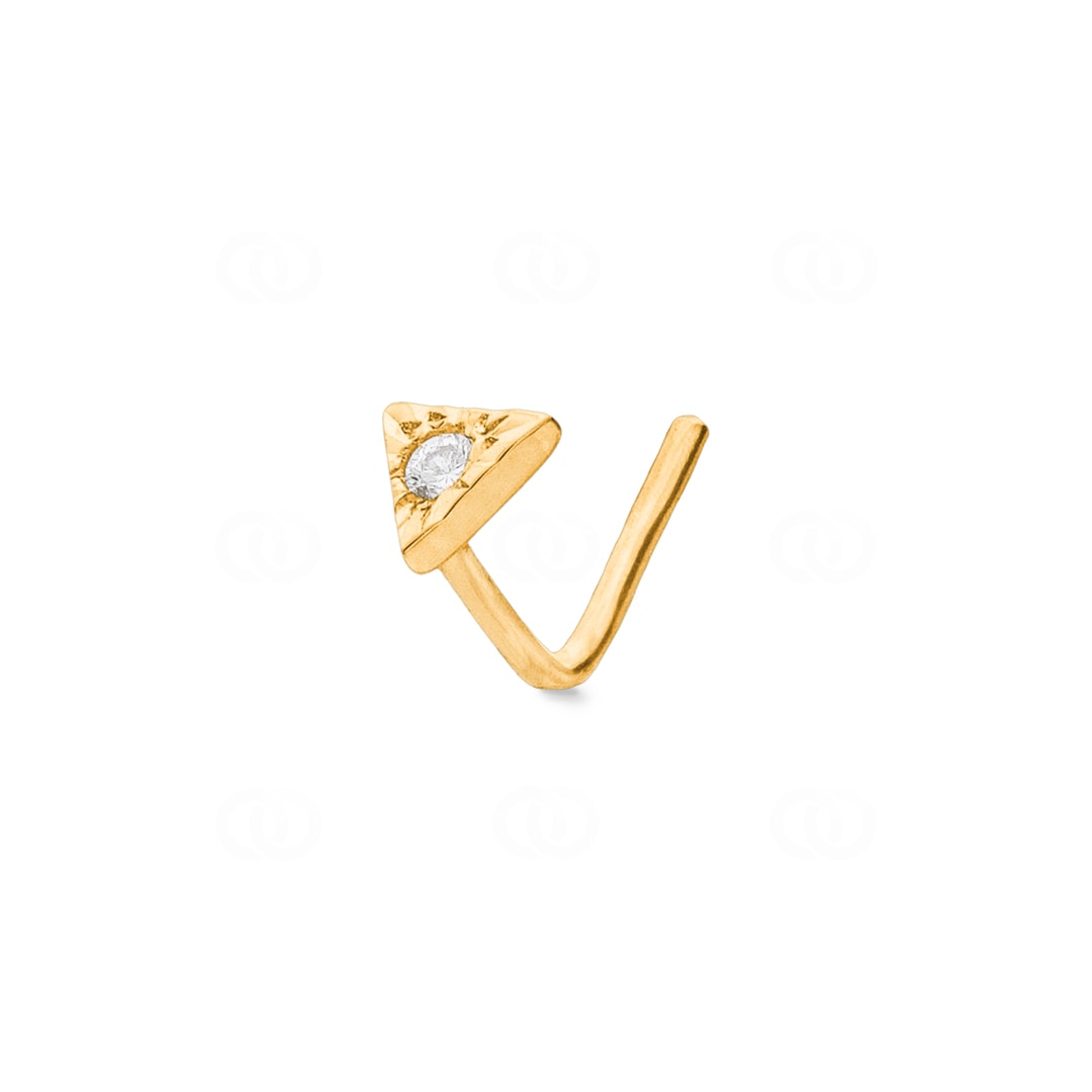 Nasenstecker Winkel 750/18 K Gelbgold mit Diamant 0.01ct H/Si