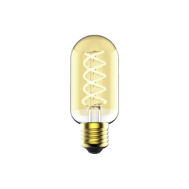 Blokker LED Buis T35 4.9W E27 spiraal goud - Dimbaar