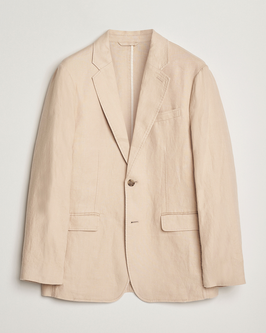 GANT Slim Fit Garment Dyed Linen Blazer Dry Sand