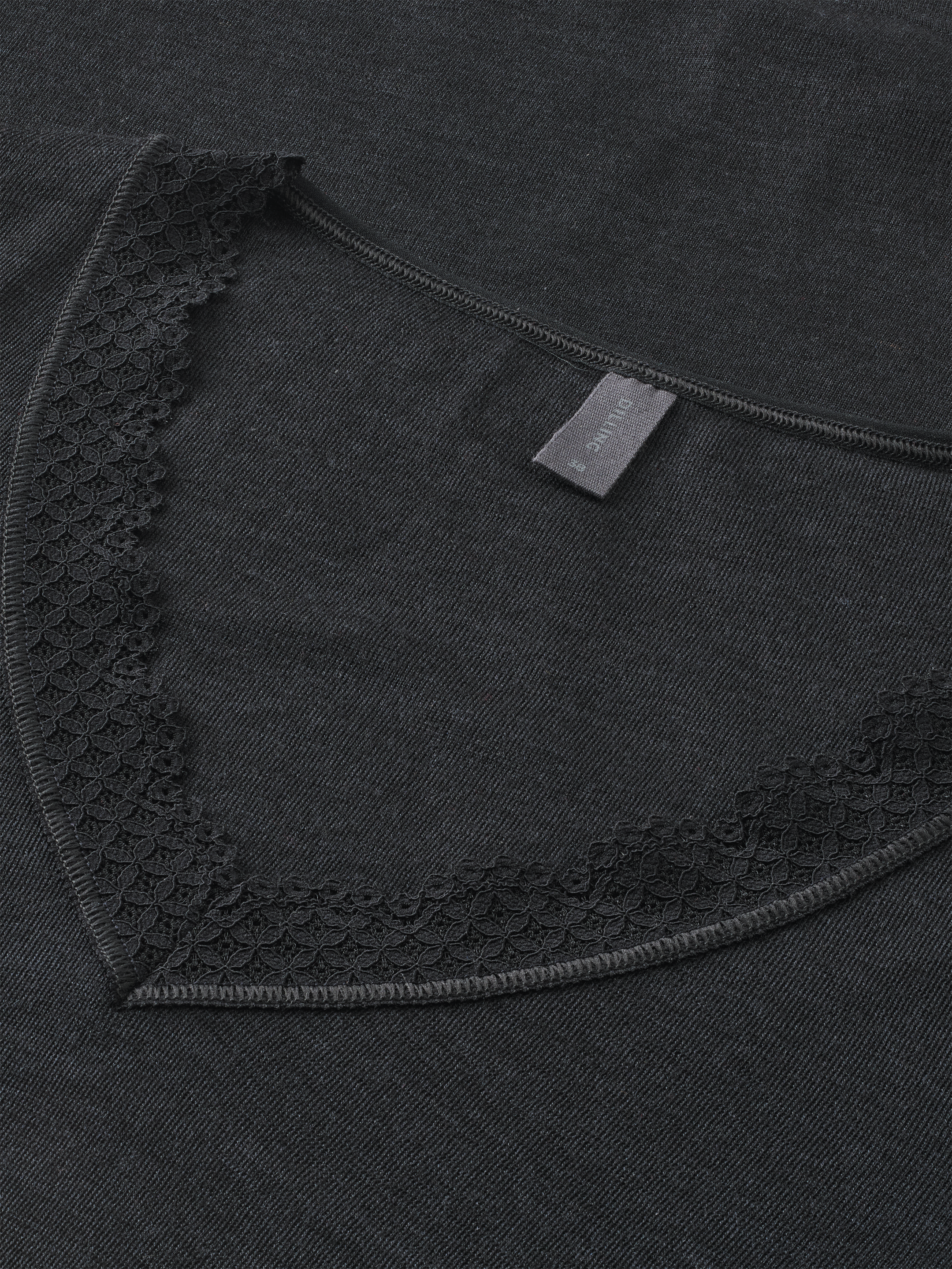Shirt met kanten rand van merinowol/zijde voor dames -