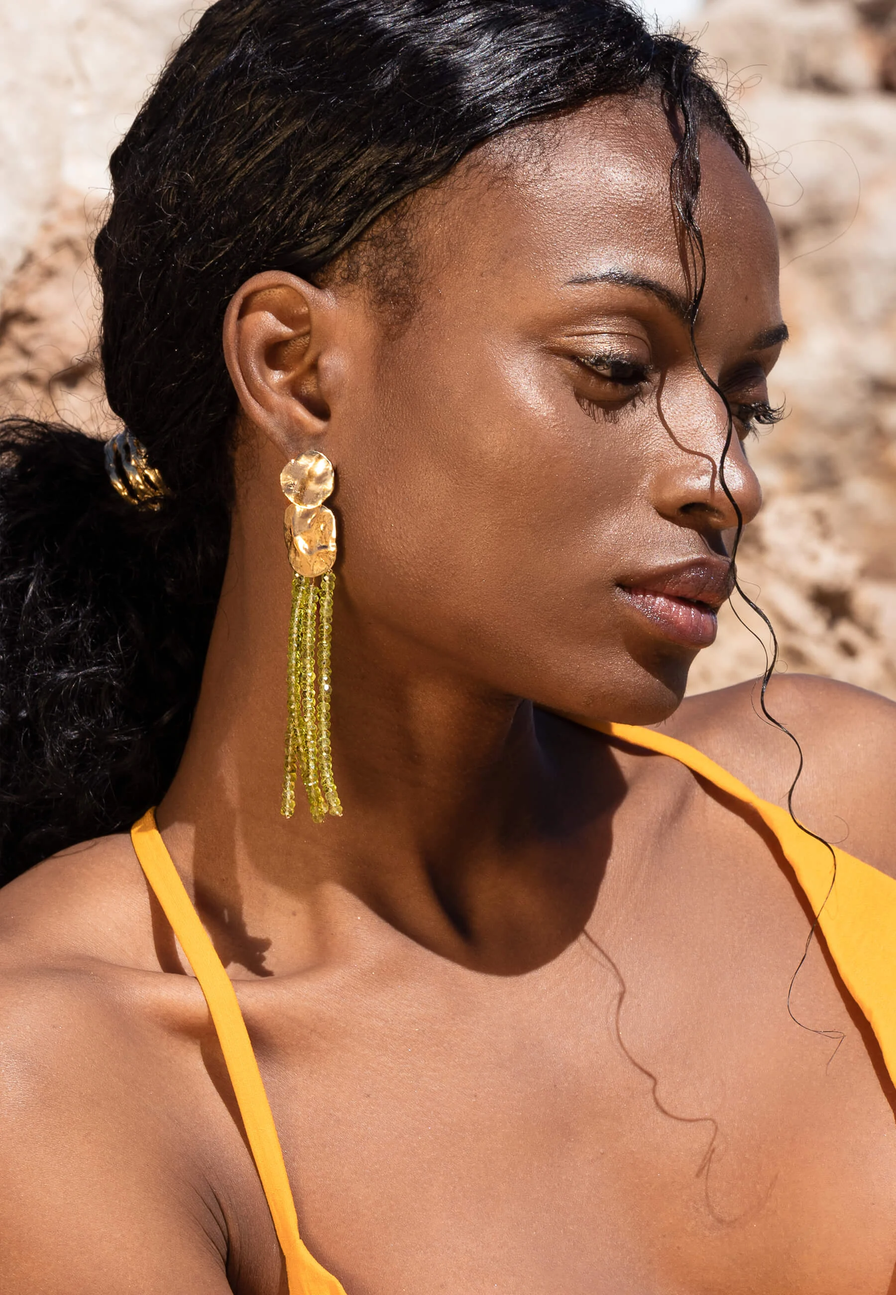 LILIANA VERTES - Boucles d'oreilles avec des perles de pierres | Vert