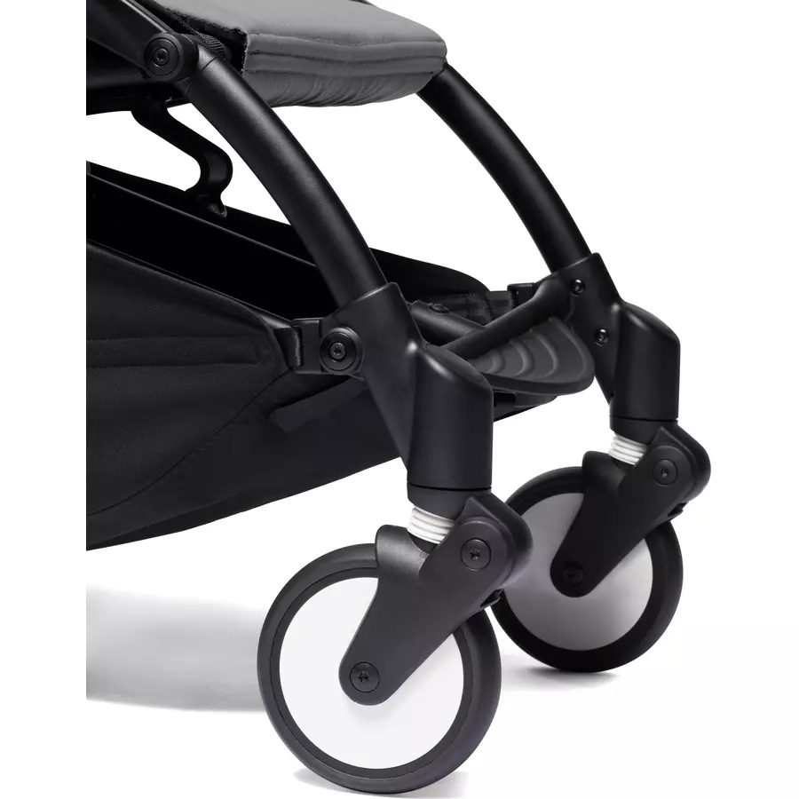 BABYZEN Kinderwagen YOYO2 0+ Black mit Neugeborenenaufsatz inkl. Textilset Grey