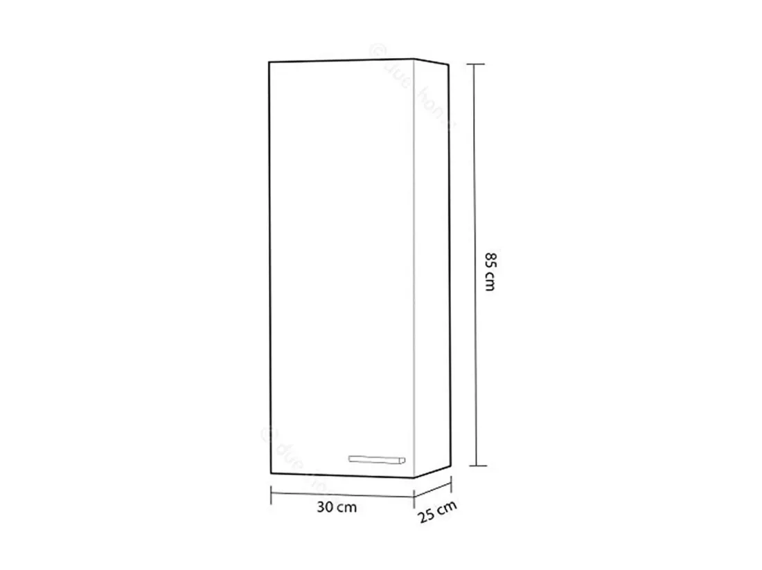Colonne salle de bain Suspendue avec 1 Porte couleur blanc brillant - Longueur 30 x Hauteur 85 x Profondeur 25 cm