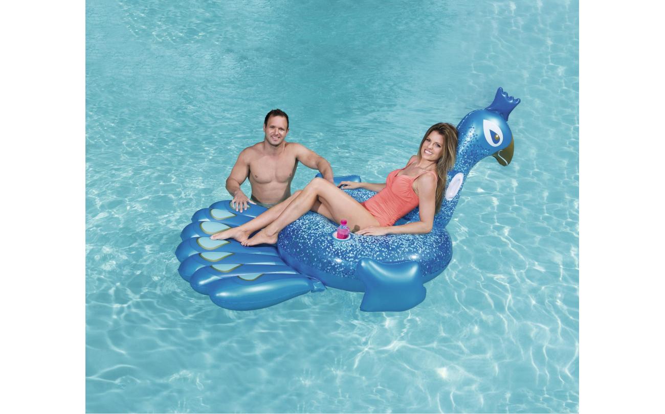 Bestway Pauw Luchtmatras Pretty Peacock opblaasbaar eiland 198cm