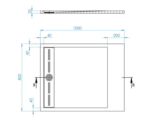 Jungborn VENTI douchebak 100 x 80 x 3 cm wit mat