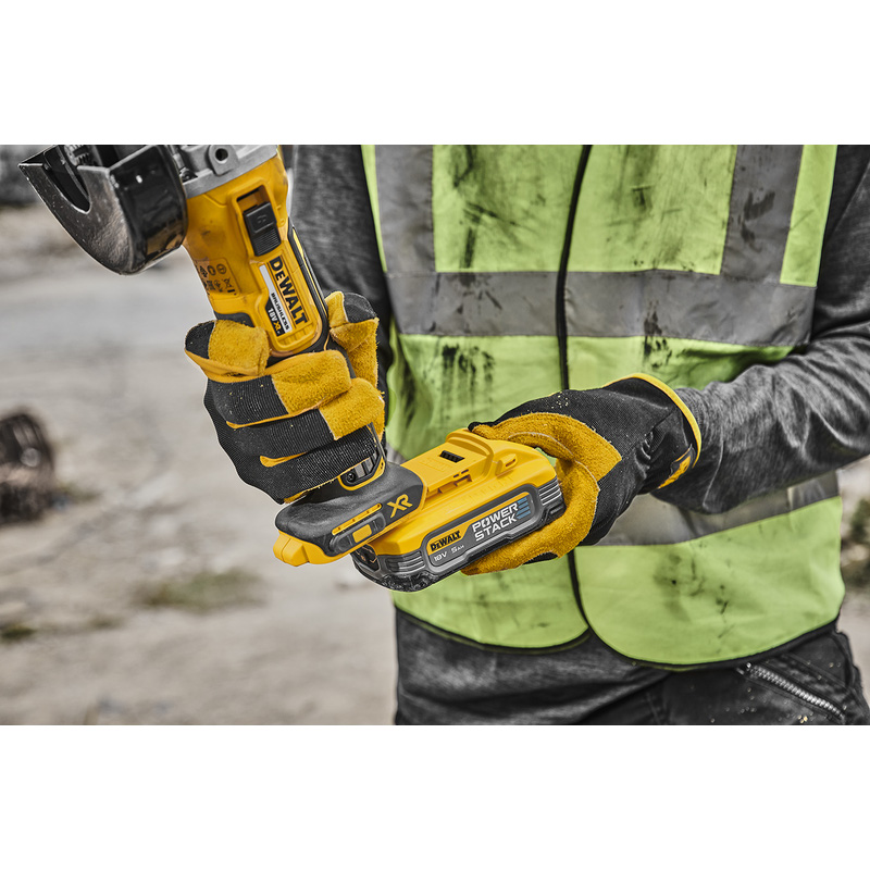 DeWALT DCG405H2T-QW accu haakse slijper met 2x 5,0Ah PowerStack accu 18V Li-ion 125mm